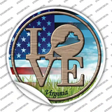 Love Virginia Novelty Circle Sticker Decal
