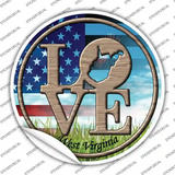 Love West Virginia Novelty Circle Sticker Decal