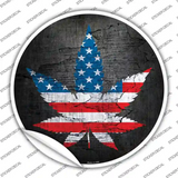 American Pot Novelty Circle Sticker Decal