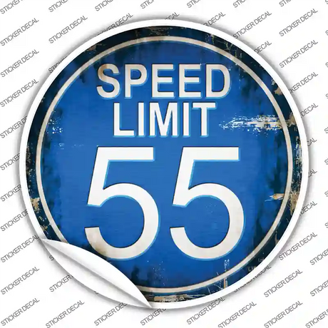 Speed Limit 55 Novelty Circle Sticker Decal