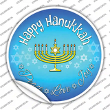 Happy Hanukkah Novelty Circle Sticker Decal