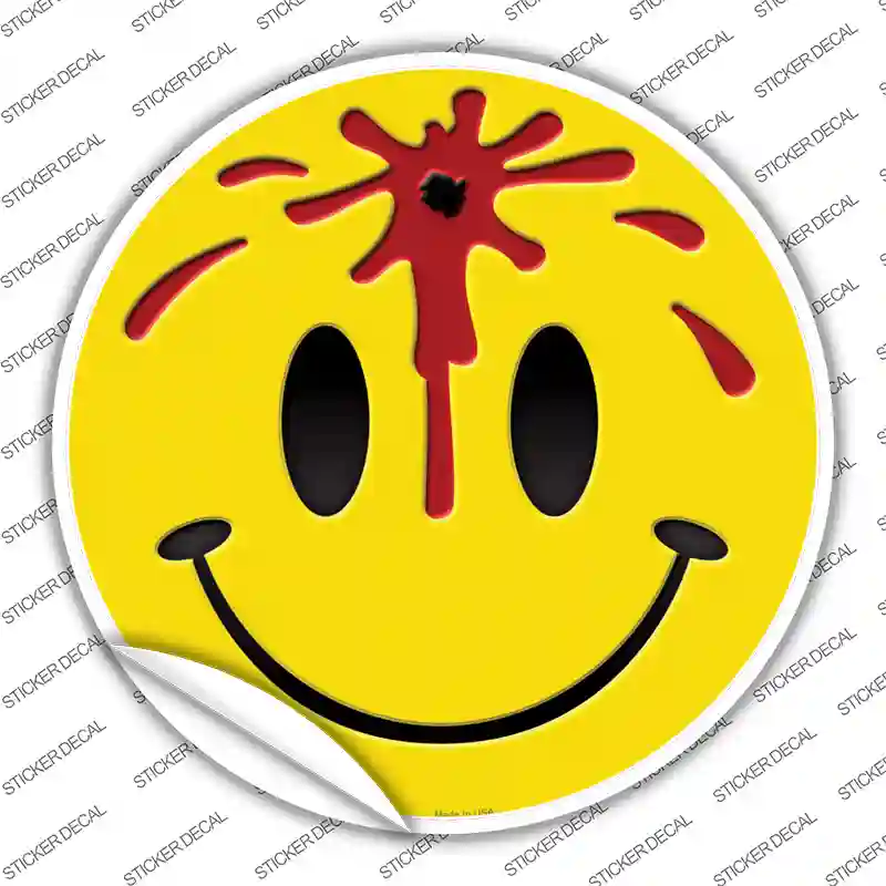 Bullet Smile Novelty Circle Sticker Decal