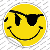 Eye Patch Smile Novelty Circle Sticker Decal