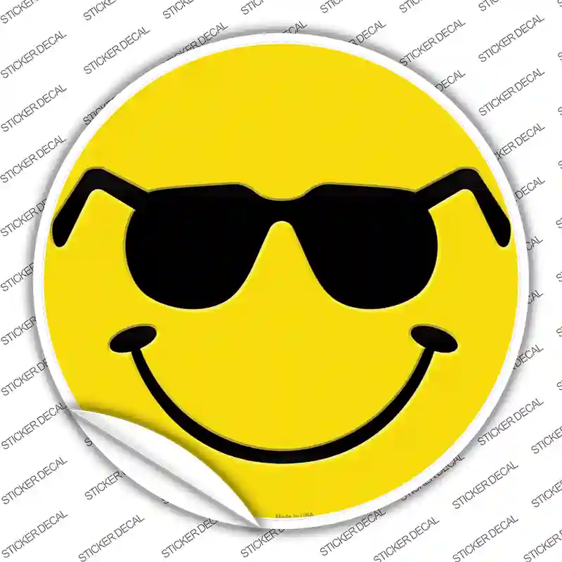 Shades Smile Novelty Circle Sticker Decal