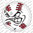 Angry Baseball Novelty Circle Sticker Decal