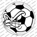 Angry Soccer Ball Novelty Circle Sticker Decal