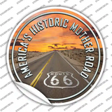 Mother Road Route 66 Novelty Circle Sticker Decal