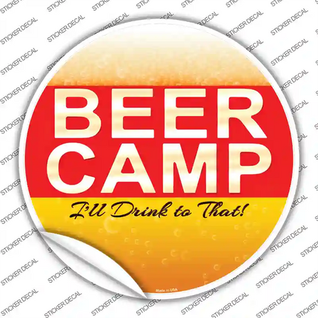 Beer Camp Novelty Circle Sticker Decal