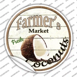Farmers Market Coconut Novelty Circle Sticker Decal