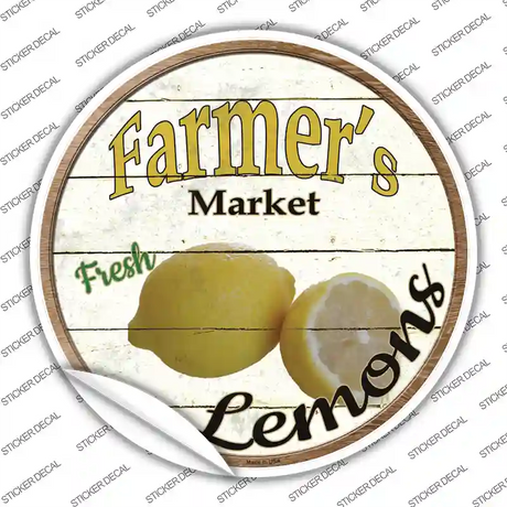 Farmers Market Lemons Novelty Circle Sticker Decal