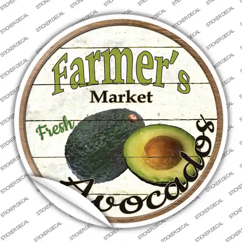 Farmers Market Avocados Novelty Circle Sticker Decal
