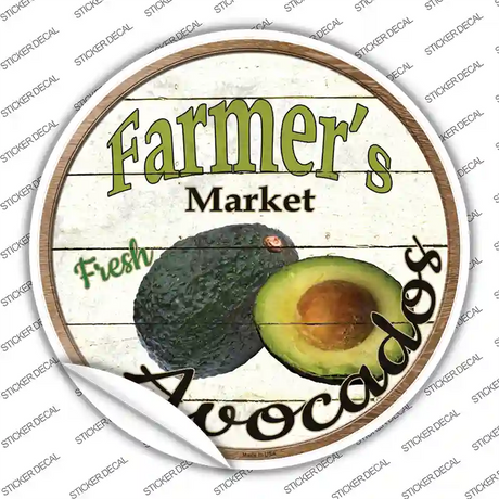 Farmers Market Avocados Novelty Circle Sticker Decal