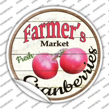 Farmers Market Cranberries Novelty Circle Sticker Decal