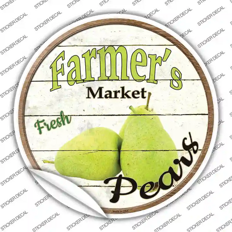 Farmers Market Pears Novelty Circle Sticker Decal