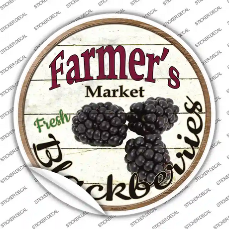 Farmers Market Black Berries Novelty Circle Sticker Decal
