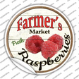 Farmers Market Raspberries Novelty Circle Sticker Decal