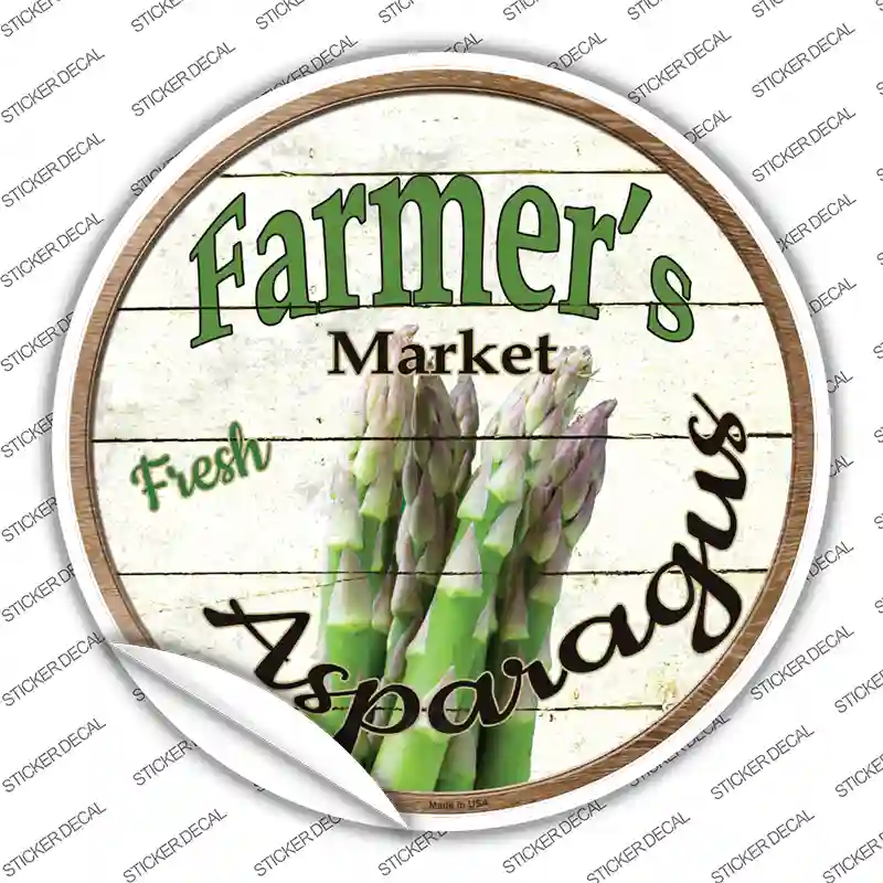 Farmers Market Asparagus Novelty Circle Sticker Decal