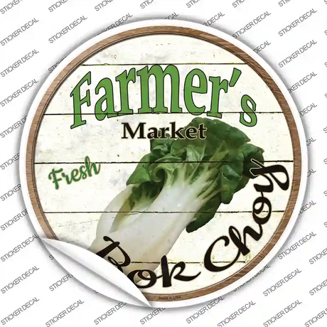 Farmers Market Bok Choy Novelty Circle Sticker Decal