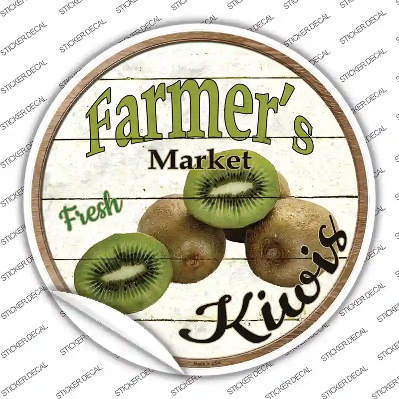 Farmers Market Kiwis Novelty Circle Sticker Decal