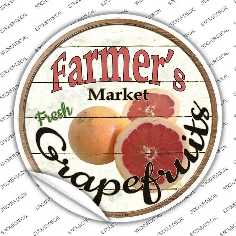 Farmers Market Grapefruits Novelty Circle Sticker Decal