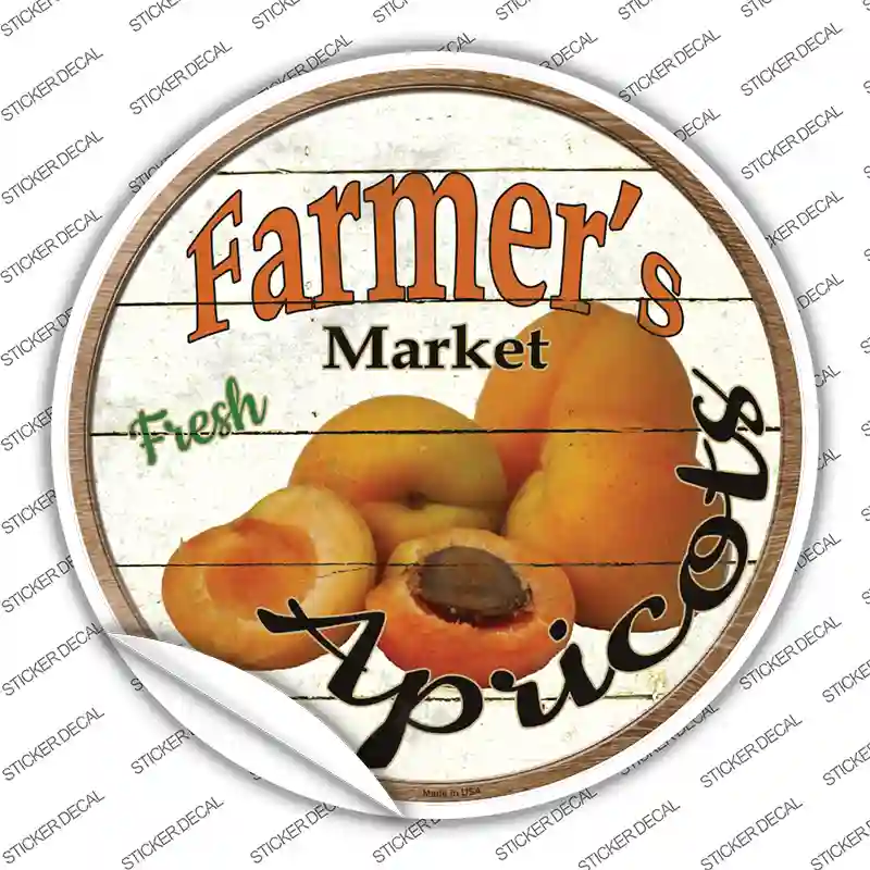 Farmers Market Apricots Novelty Circle Sticker Decal