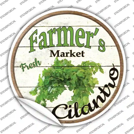 Farmers Market Cilantro Novelty Circle Sticker Decal