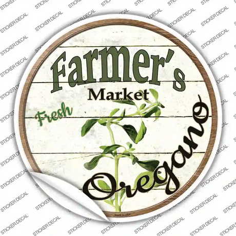 Farmers Market Oregano Novelty Circle Sticker Decal