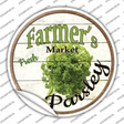 Farmers Market Parsley Novelty Circle Sticker Decal