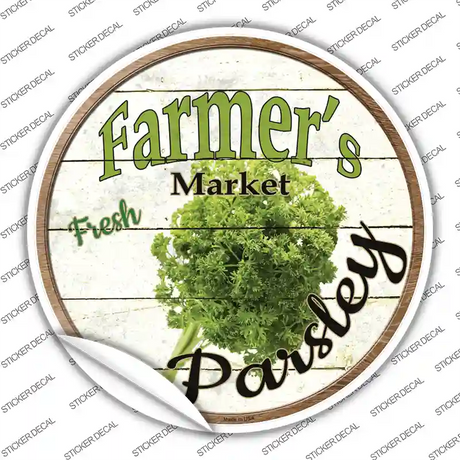Farmers Market Parsley Novelty Circle Sticker Decal