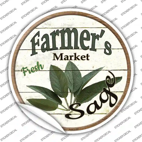 Farmers Market Sage Novelty Circle Sticker Decal