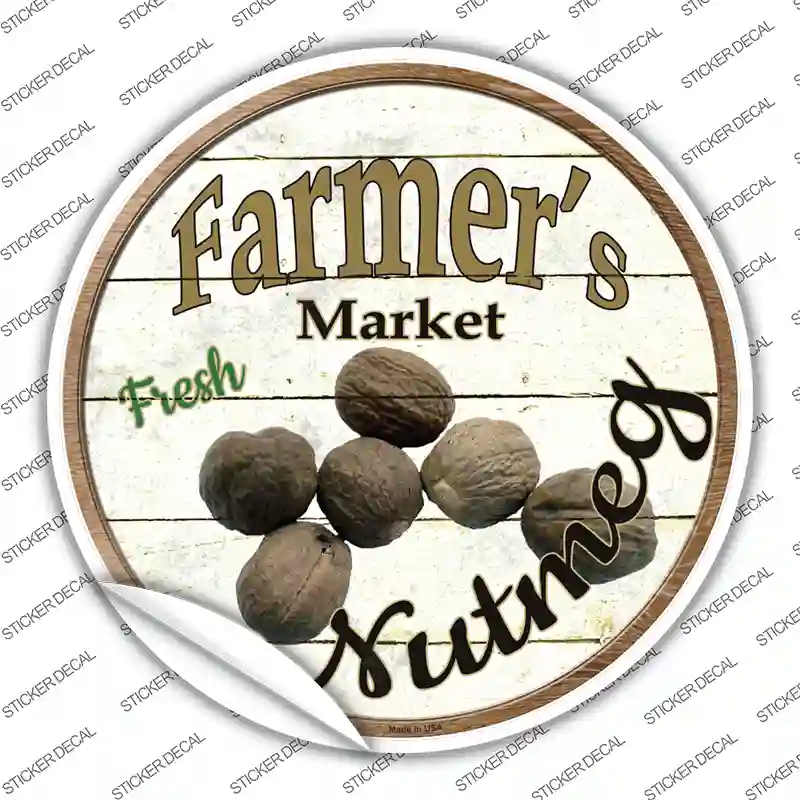 Farmers Market Nutmeg Novelty Circle Sticker Decal