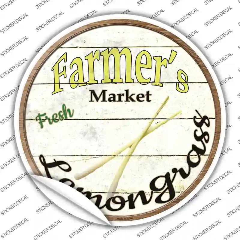 Farmers Market Lemongrass Novelty Circle Sticker Decal