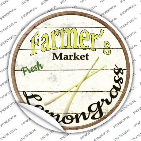 Farmers Market Lemongrass Novelty Circle Sticker Decal