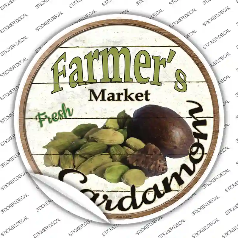 Farmers Market Cardamon Novelty Circle Sticker Decal