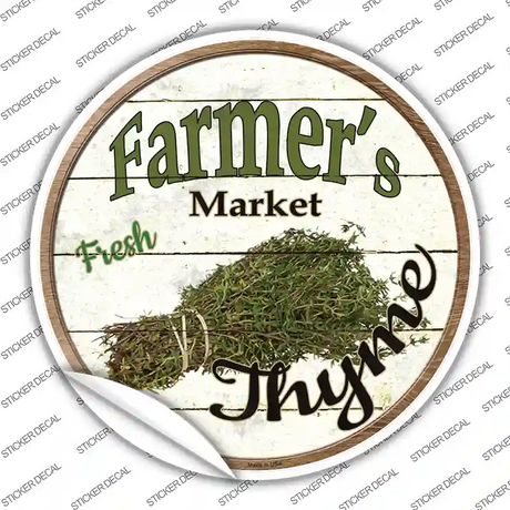 Farmers Market Thyme Novelty Circle Sticker Decal