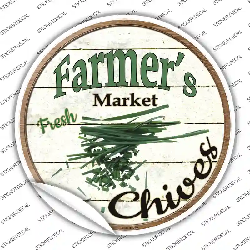 Farmers Market Chives Novelty Circle Sticker Decal