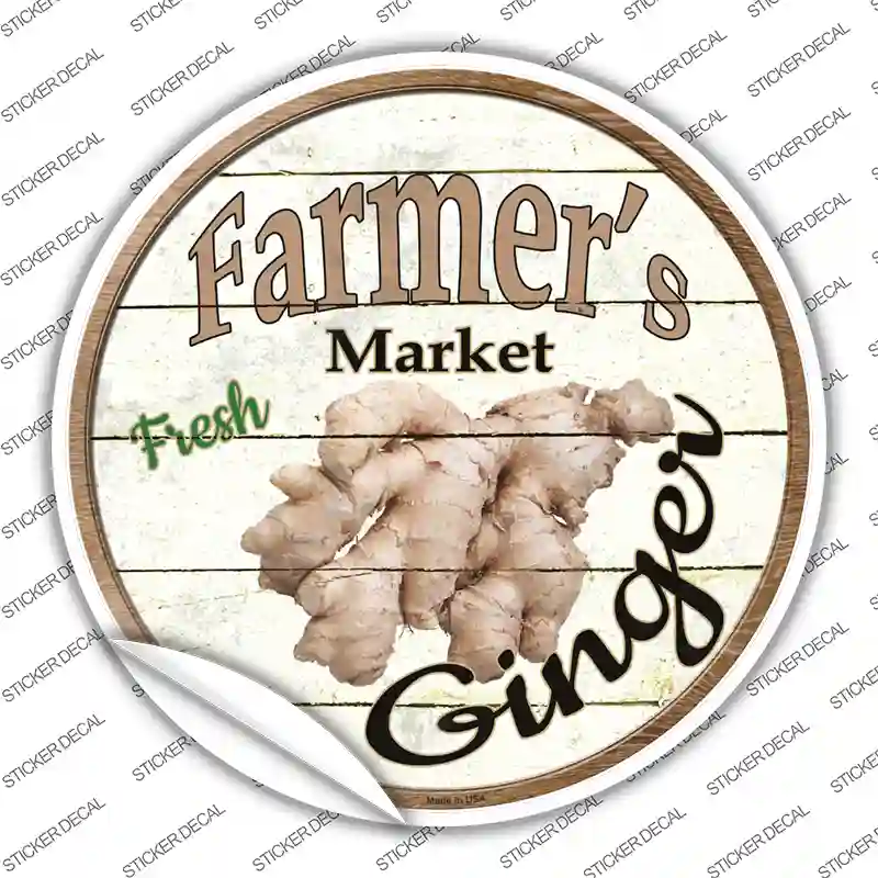 Farmers Market Ginger Novelty Circle Sticker Decal