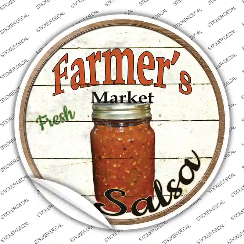 Farmers Market Salsa Novelty Circle Sticker Decal