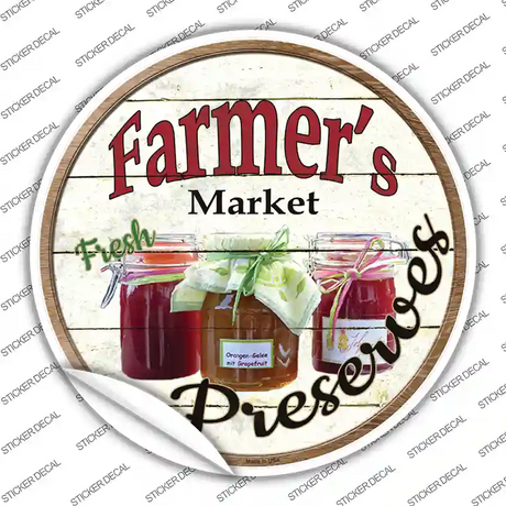 Farmers Market Preserves Novelty Circle Sticker Decal