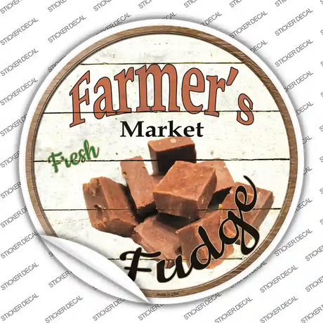 Farmers Market Fudge Novelty Circle Sticker Decal