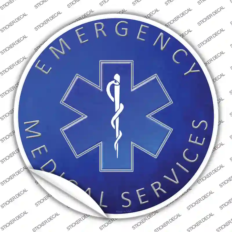 Emergency Medical Services Novelty Circle Sticker Decal