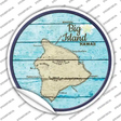 Big Island Hawaii Map Novelty Circle Sticker Decal