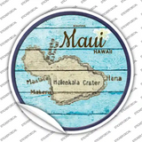 Maui Hawaii Map Novelty Circle Sticker Decal