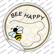 Bee Happy Novelty Circle Sticker Decal