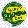 Happy St Patricks Day Green Novelty Circle Sticker Decal