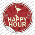 Happy Hour Novelty Circle Sticker Decal