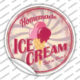 Homemade Ice Cream Novelty Circle Sticker Decal