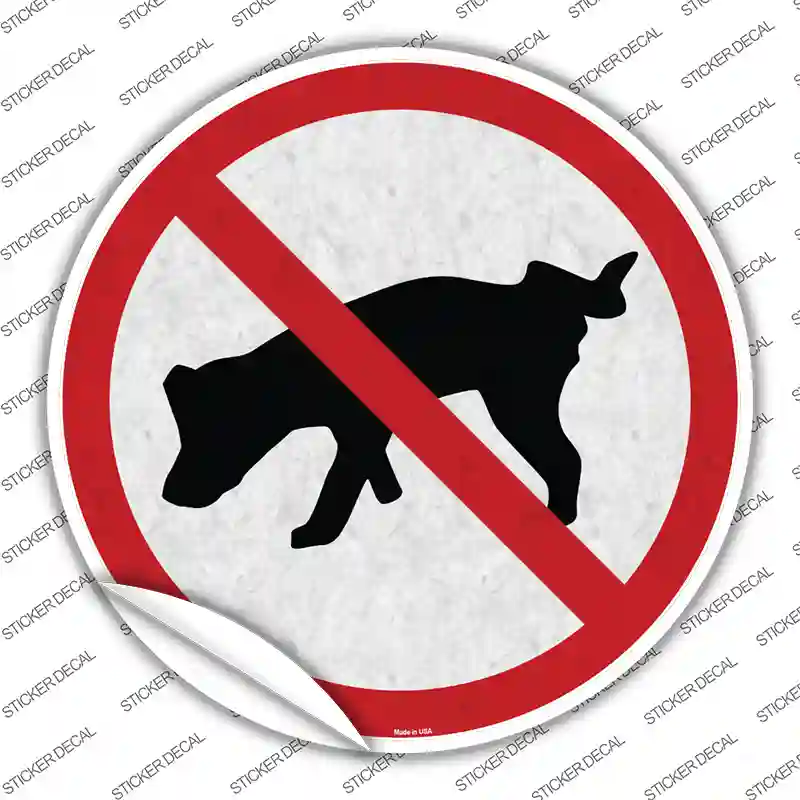 No Dog Pee Novelty Circle Sticker Decal