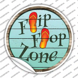 Orange Flip Flop Zone Novelty Circle Sticker Decal