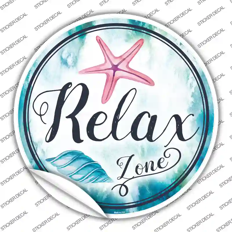 Relax Zone Novelty Circle Sticker Decal